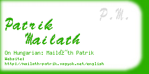 patrik mailath business card